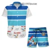 New Mickey Mouse Summer Vacation Beach Hawaiian Shirt And Board Shorts Disney Fashion Short Sleeve Shirt Set 4