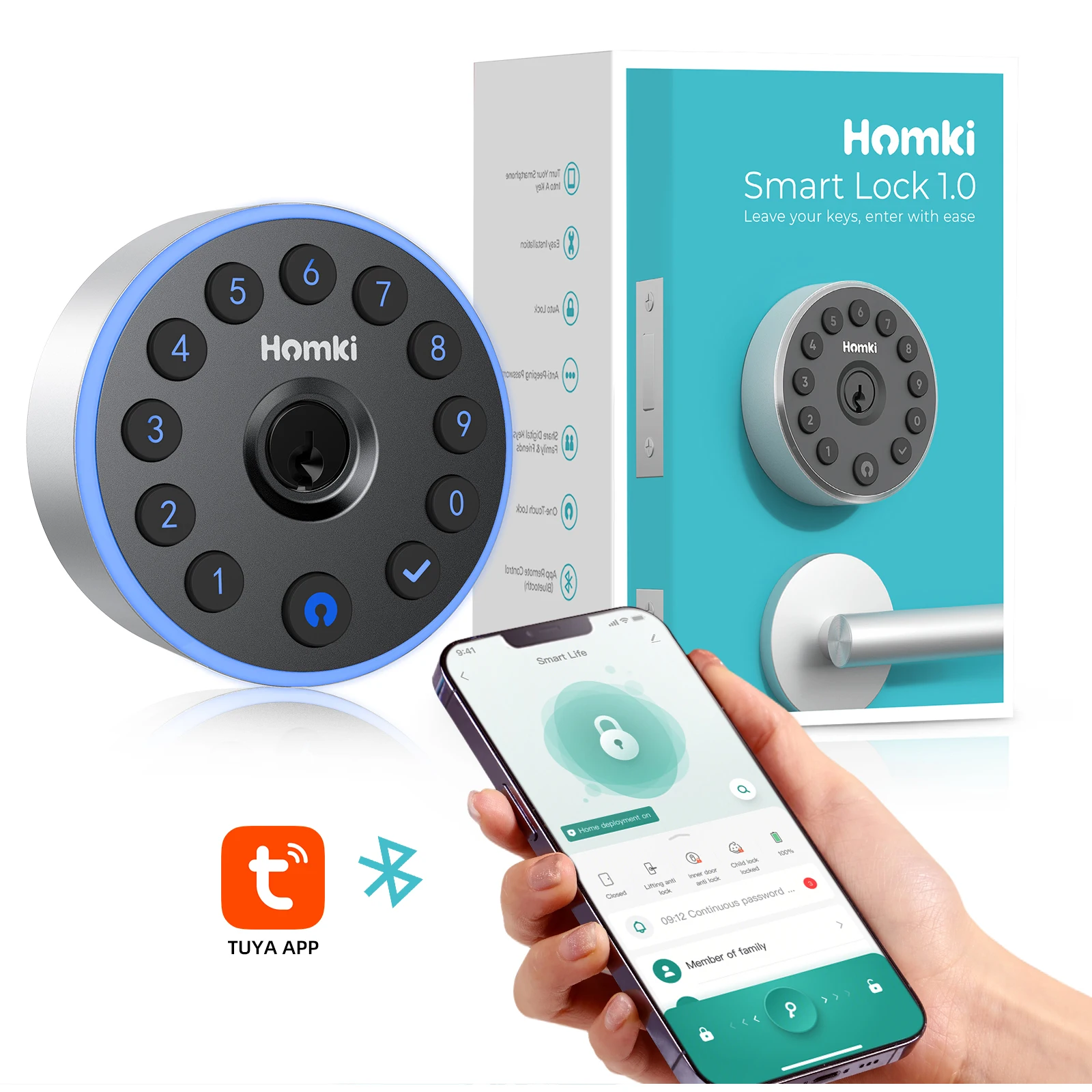 Tuya スマートロック 指紋ロック ドアロック キーパッドドアロック