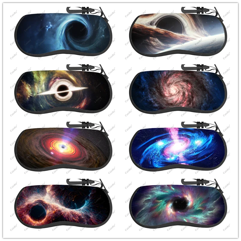 

Colored black hole Glasses case zipper sunglasses bag travel printed soft shell storage glasses case for men women Glasses case