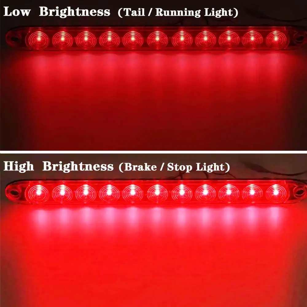트럭 사이드 마커 표시등, 11LED 픽업 추가 브레이크등, 주행 경고, 테일 스톱 램프, 하이 로우, 12V, 15 인치, 1 개