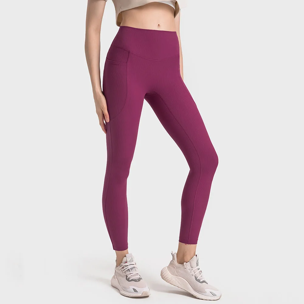 

Ribbed Push Up Leggings Dupe Logo Scrunch Bum Yoga Pants Fitness Tights Jogging Trousers Gym Clothes For Women Sportswear