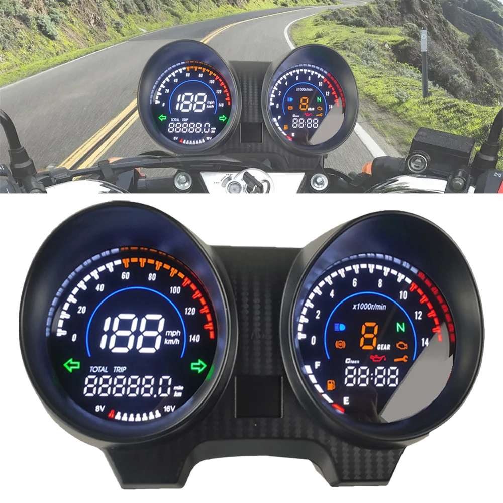 

2023 Electronics Digital Motorcycle Speedometer LED Instrument Panel Tachometer For Titan 150 Honda Cg150 Fan150 2010 2012 2022