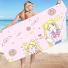 Japanese Anime Sailor Moon Princess Bath Towels Microfiber Beach Swimming Towel Decor for Adults Kids Gift 75x150cm 3