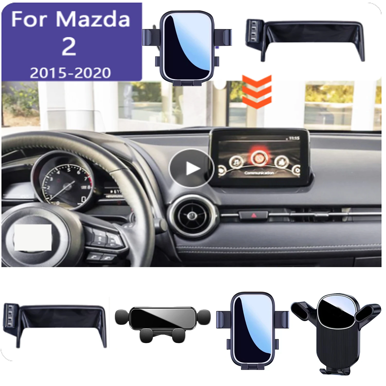 For Mazda2 Hatchback Mazda 2 2015- Car Phone Holder 8inch GPS Stand Stand Rotatable Support Special Fixed Bracket