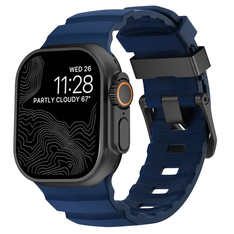 Luminous Sport Silicone & Titanium Metal Watch Band Bracelet
