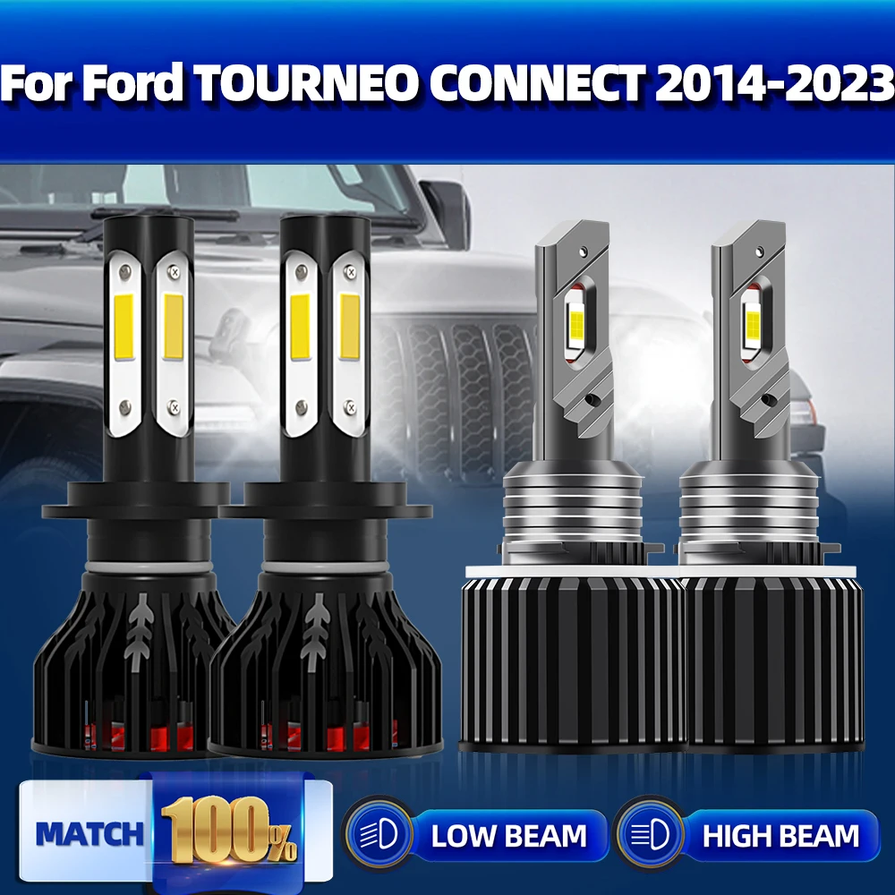 

240W Turbo LED Lights 40000LM Car Headlight Bulbs With Fan 6000K 12V For Ford TOURNEO CONNECT 2014-2018 2019 2020 2021 2022 2023