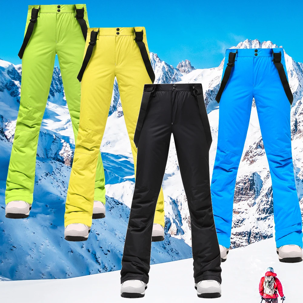 Women Ski Pants Thicken Windproof Waterproof Winter Snow Pants Outdoor Sports Snowboarding Warm Breathable Overalls skiing pants