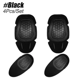 4Pcs Green Tactical Dragon Armor Knee & Elbow Pads Set (Black)