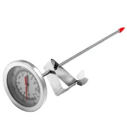 Stainless Steel Cooking Thermometer - Perfect for Milk, Coffee, Food, and Meat Temperature Tracking (Silver)