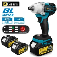 Gami 520n.M clé à chocs électrique sans brosse 1/2 dans la batterie Lithium-Ion pour la réparation automobile pour les broches de batterie Makita 18v 1