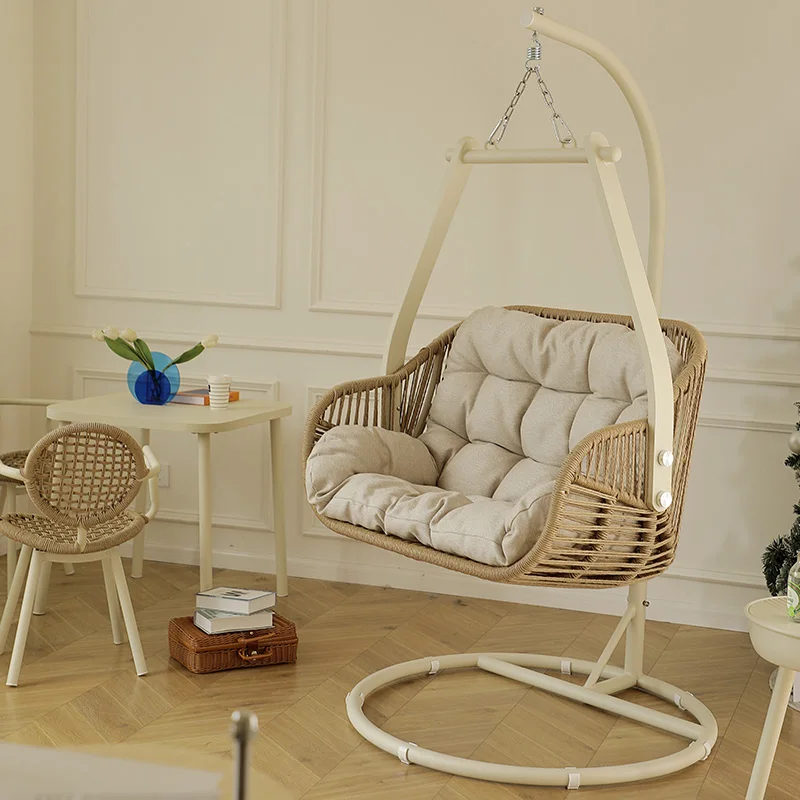 Balcony Cushion Hanging Chair Basket Double Adults Floor Swing Chair Base Comfortable Silla Jardin Exterior Home Decoration