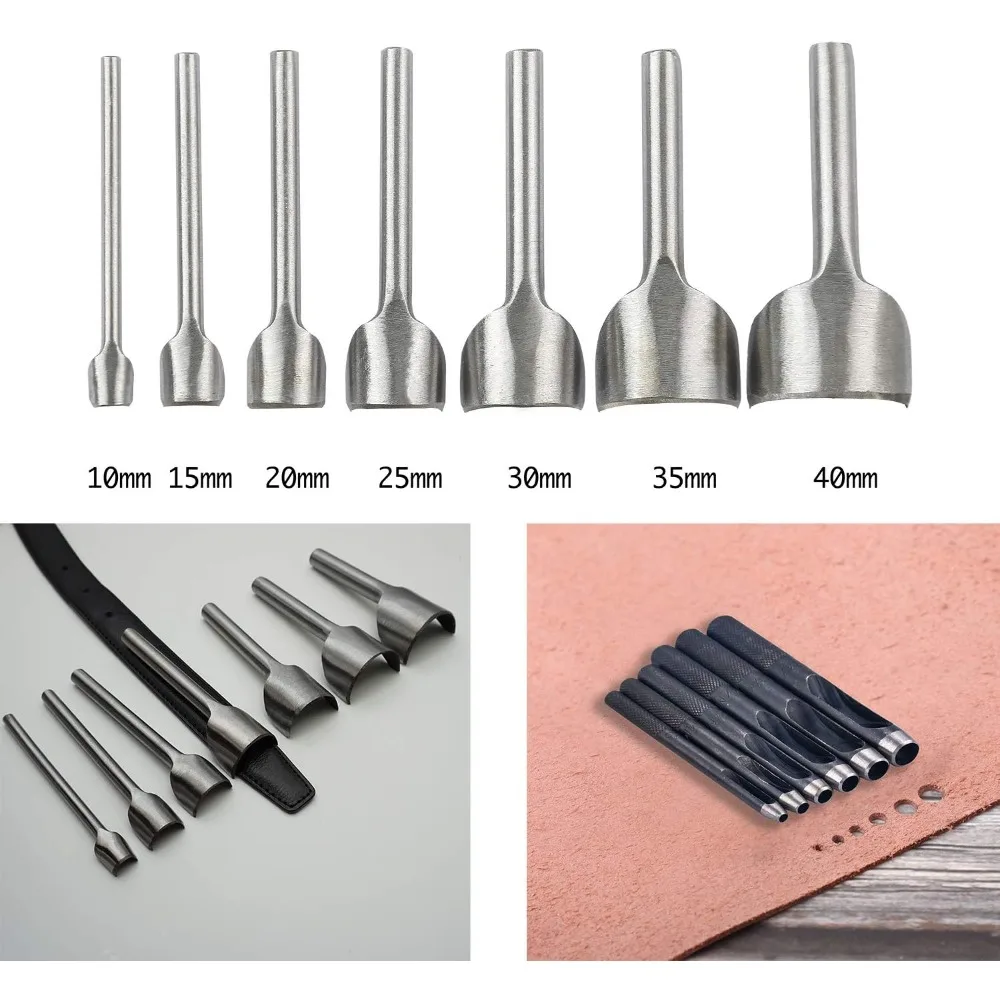 Leather Crafting Kit with Tools, Stamping, Waxed Thread Groover, Awl, and Stitching Supplies for Professional Leatherworking