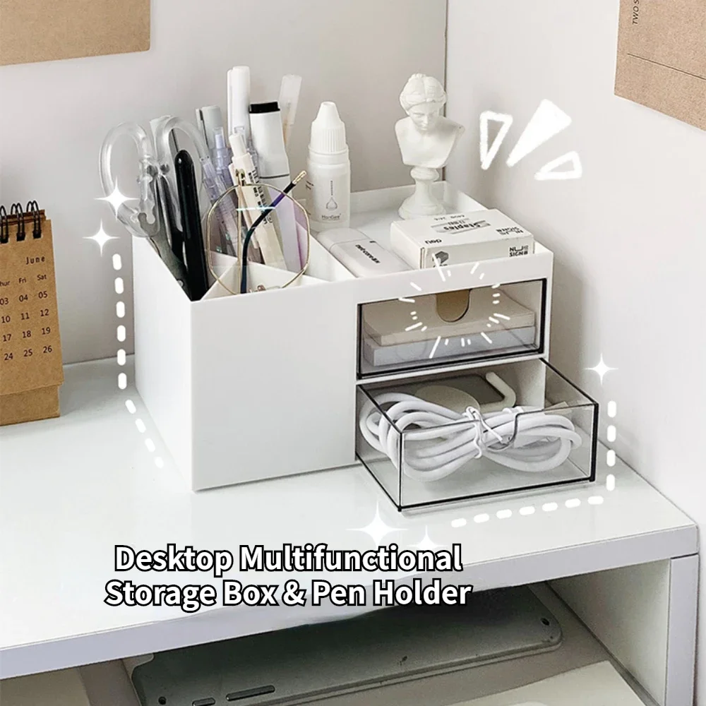 4 Layers Stationery Organizer Storage Box Organizer for Cosmetics Clear Pen  Holder Glasses Case Display Dustproof Stackable - AliExpress