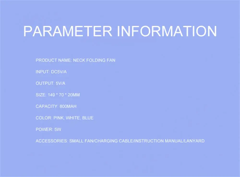 Description Picture 6 of itemHandheld Electric Mini Fan Strap Type Portable Air Conditioners Folding Camping Mirror USB Rechargeable Small Fan Desktop