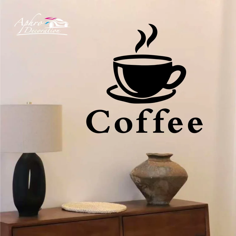 

Letters Coffee Wall Stickers Black Coffee Cup Decor for Coffee Bar and Coffee Station Removable Kitchen Signs Home Decoration