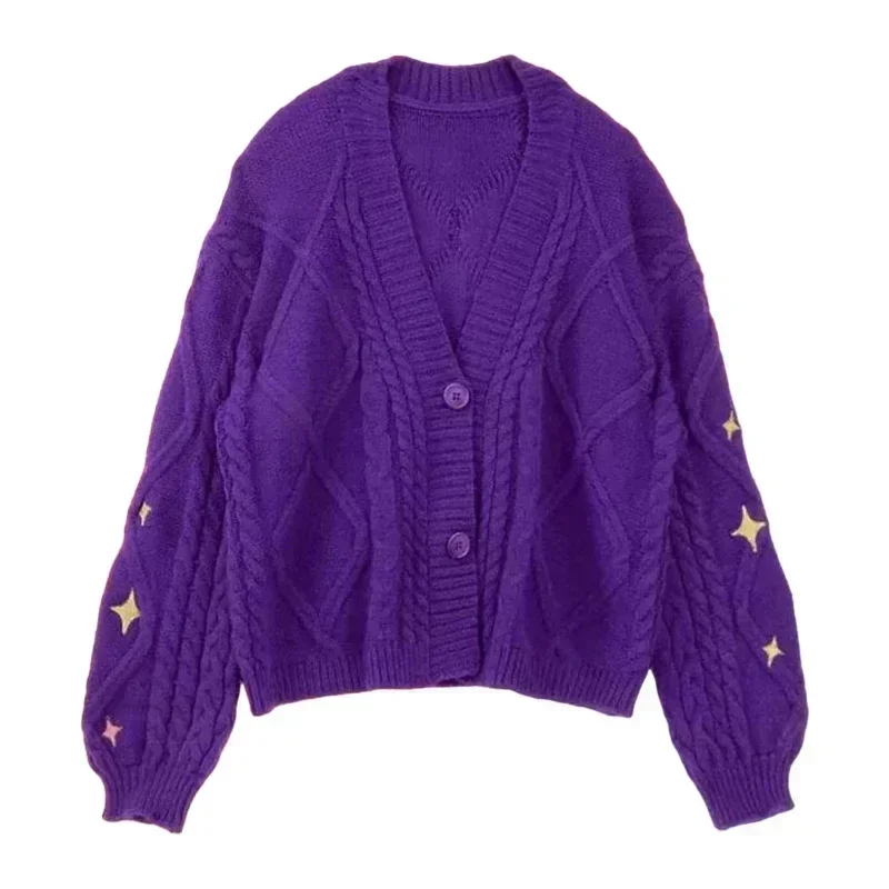 Lover Cardigan with Star Embroidery Pink Heart Cosy Soft Knit TS Cardigan Tay Sweater Jacket Vintage Fall Winter 1989 6