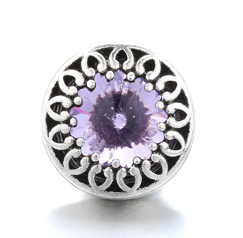 20pcs Hollow Box Crystal Flower 18mm Snap Button Fit Snap Bracelet Jewelry Snaps Buttons