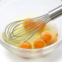 Batteur à œufs manuel en acier inoxydable de qualité supérieure |   Fouet à 6 fils - 8/10/12 pouces |   Pour fouetter les ballons, la pâtisserie, le mélange 6