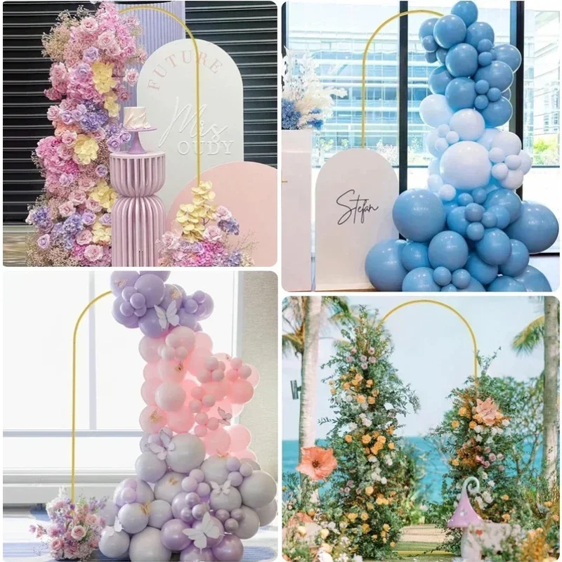 Hot Golden Arch Frame Wedding Party Decoration Backdrop Stands Arched Round Tube Bracket Balloon Kit Display Background