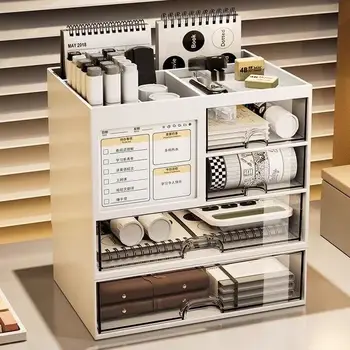 Desktop Combination Drawer Storage Box Desk Organizer Pen Holder Stationery Drawers Accessories Office School Supplies 1