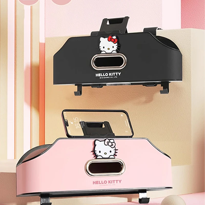 

Sanrio Kawaii Hello Kitty Car Storage Boxes Anime Cartoon Fashion Creative Leisure Versatile Multi-functional Water Cup Holders