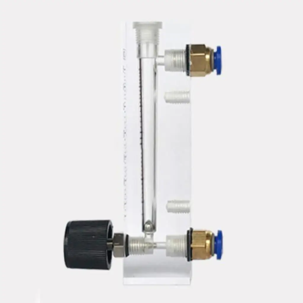 Flowmeter 6-600 ml per min 0.1-1000 LPM Push in 6 8 10 mm Acrylic LZM-6T Panel Air N2 CO2 Gas Rotameter With Valve Adjustable