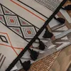 Boho Geometric Patterns Curtains Semi-Blackout Window Curtains for Living Room, Linen Tassels Farmhouse Curtains for Bedroom 3