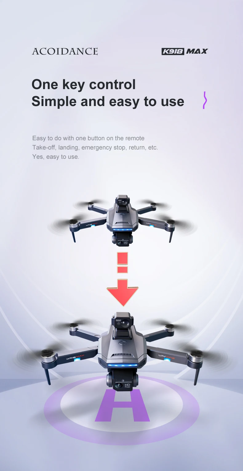 JINEHNG K918 MAX GPS Drone, ACOIDANCE K91D MAX One key control Simple and easy to use Easy to