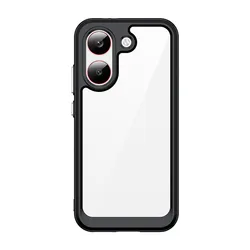Durable TPU Border & Acrylic Back Protective Case for Redmi Turbo 5 (Black)