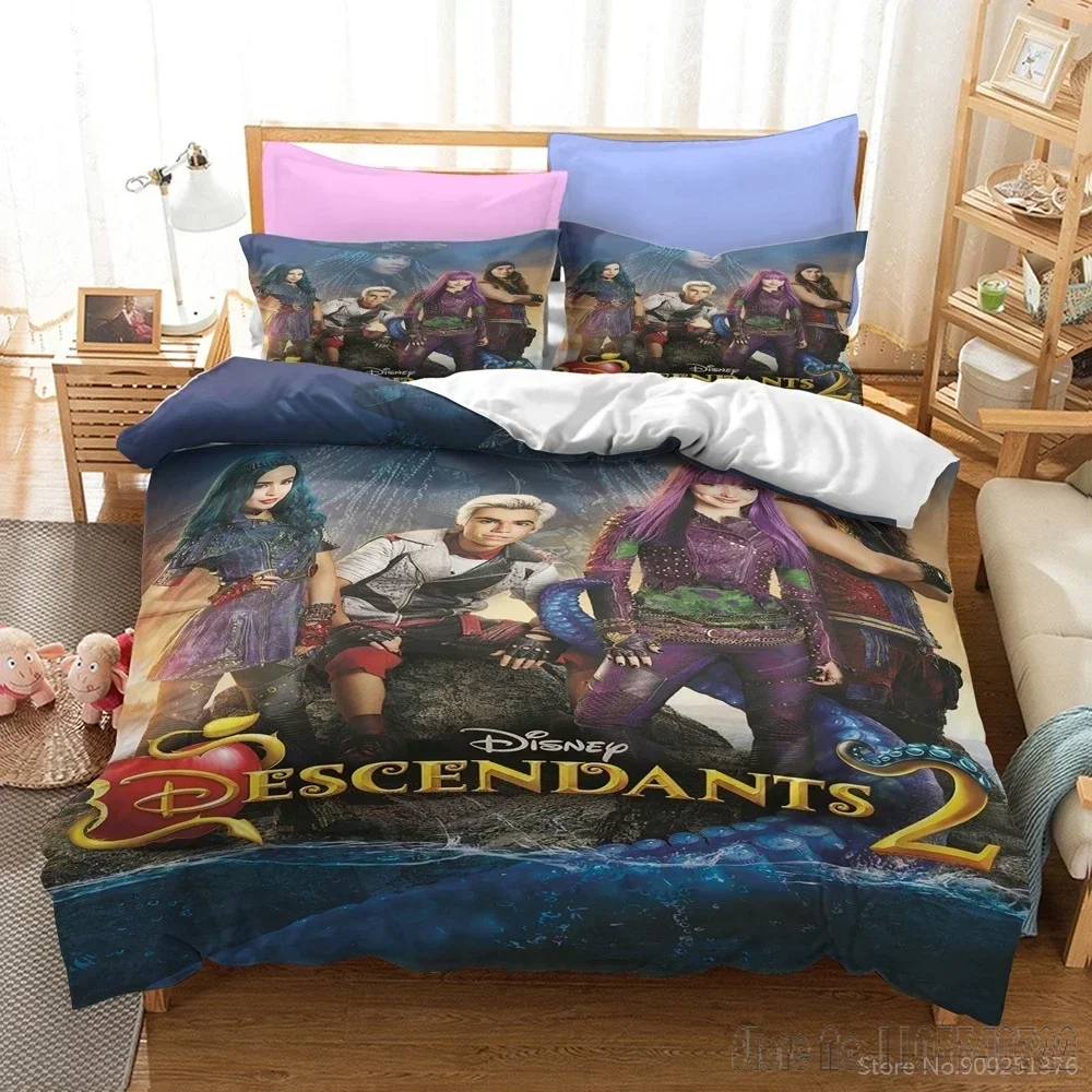 3D Print  Descendants 3 Duvet Cover Set HD Comforter Cover Bedclothes for Kids Bedding Sets Bedroom Decor 2