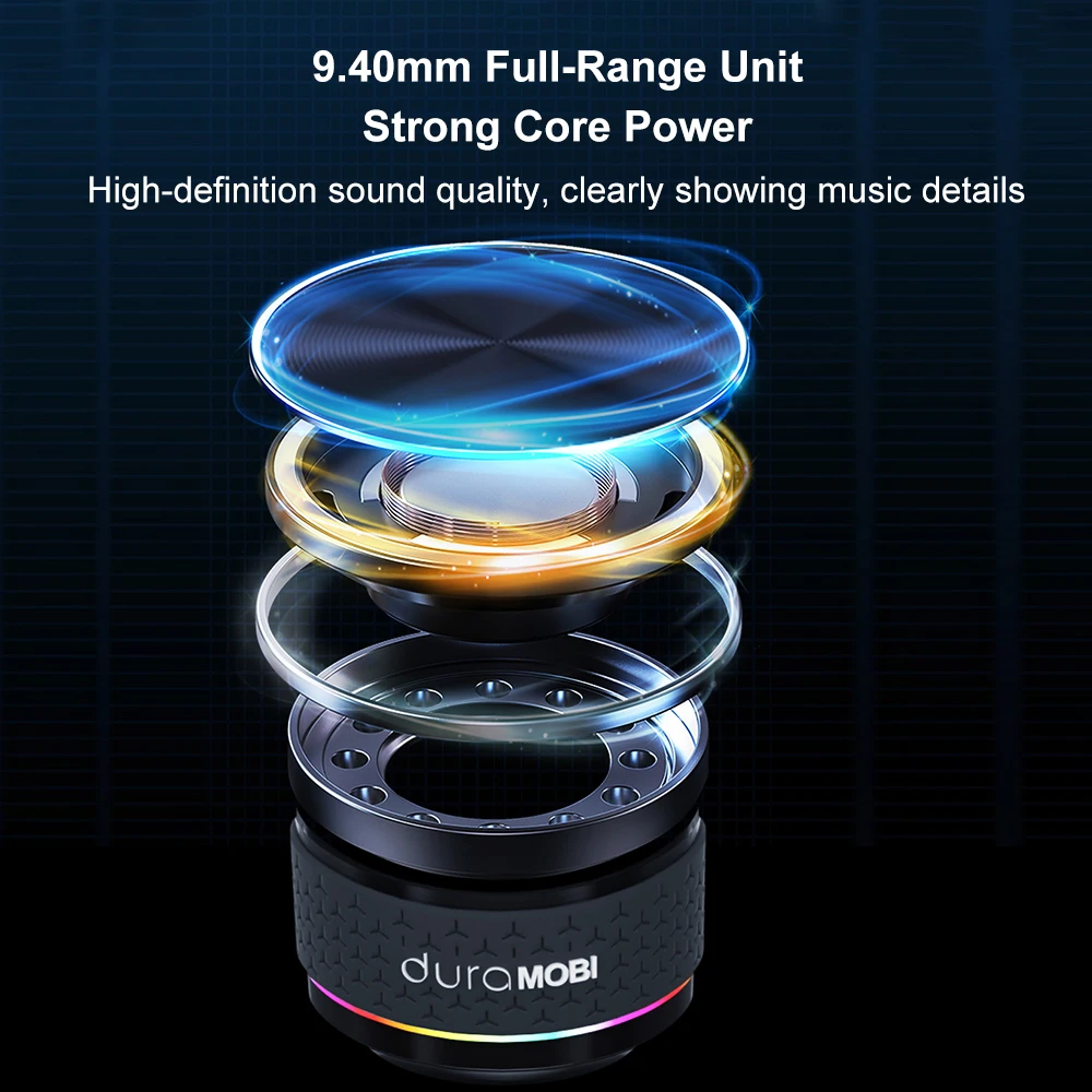 duraMOBI Pro Bone Conduction Speaker TWS Wireless Bluetooth 5.0 Speaker IP54 Waterproof EQ Mode Speakers Colorful Ambient Light 5