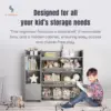 Bookshelf, Kids Playroom Organization Shelving Unit with Removable Storage Bins & Safety Anti-Tip 3