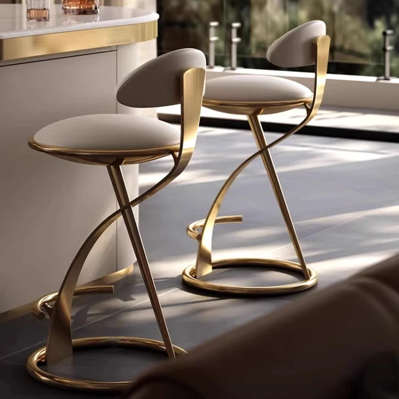 Breakfast Luxury Bar Stool Contemporary Design Counter Gold Leg Bar Stool Italian Taburete Regulable Cocina Home Furniture