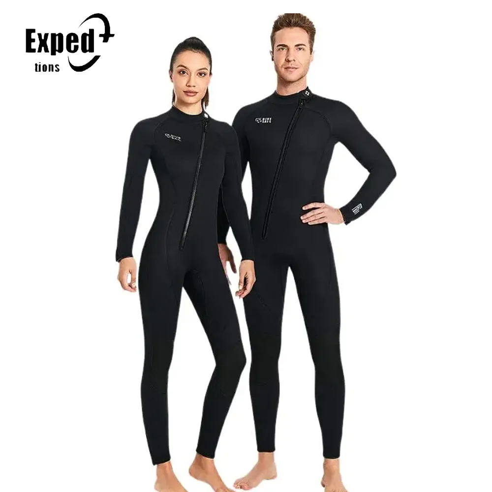 

Women New 3mmDiving Suit Long-Sleeved Cold-Proof Snorkeling Winter Swimming Suit Men One-Piece Warm Surfing Diving Suit