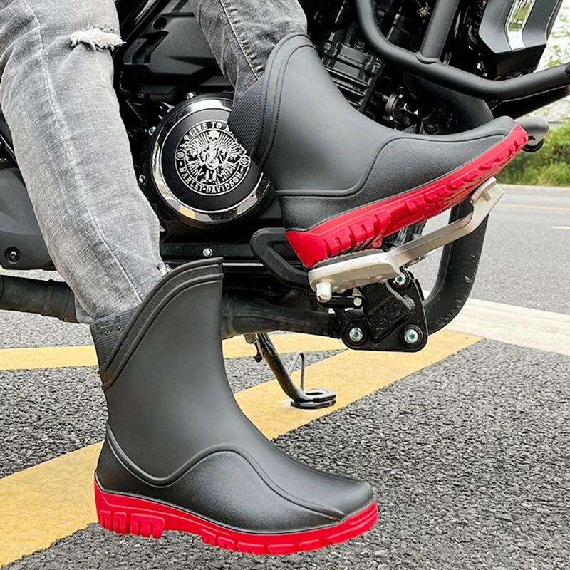 Men's And Women's Same Style Super Large Rain Boots Outdoor Fashion Waterproof Anti-Slip Trend Work Long Tube Rain Boots 39-44