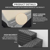 7 Piece Outdoor Furniture Set, Set Non-Slip Cushions & Waterproof Cover, 45 Inch Outdoor Propane Fire Pit Table Patio Sets 2