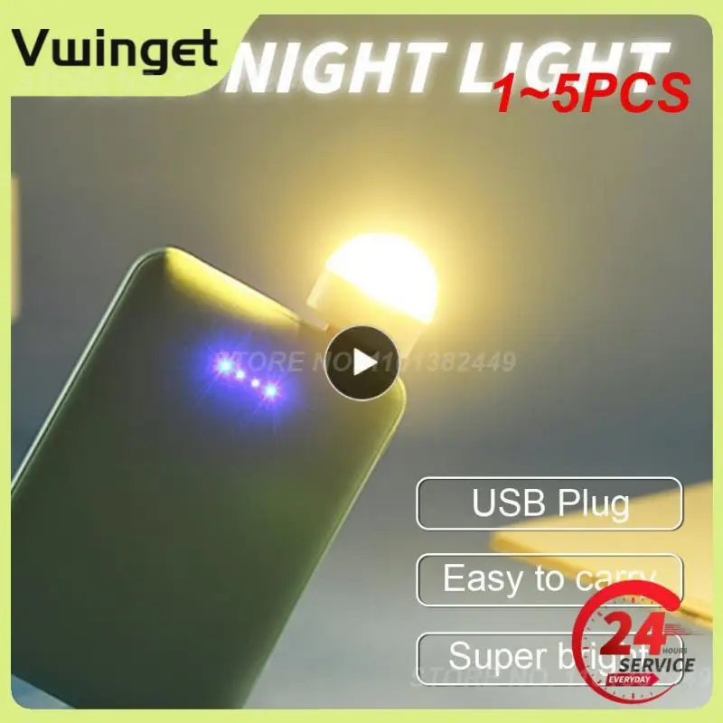 

1~5PCS Mini Portable LED Night Light 5V 1.2W Super Bright Book Light Eye Protection Reading Lamp For Power Bank PC Laptop