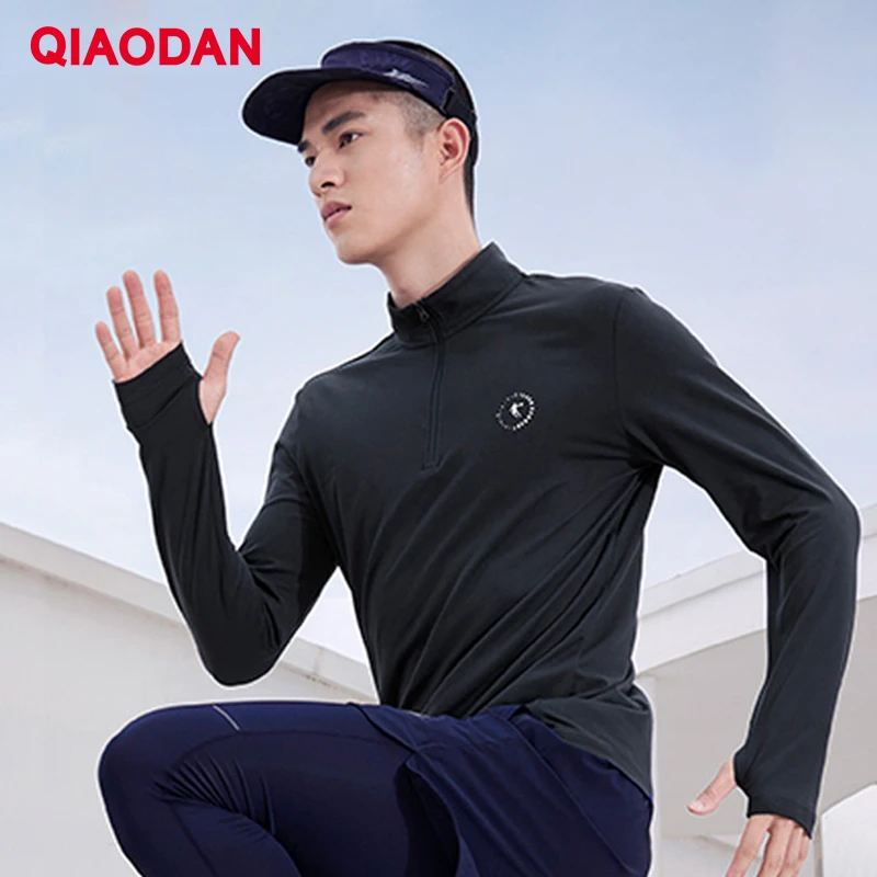 

QIAODAN Men T-shirt 2024 New Long Sleeve Comfortable Sweat-Absorbant Breathable Athletic Jogging Casual Gym Shirts XTL33231235