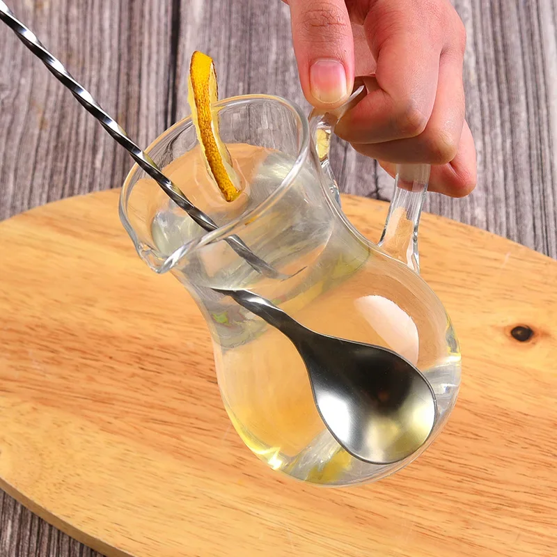 Cocktail Spoon 20/30/40cm Stainless Steel Stir Bar Spoon Mixing Ounces Spiral Pattern Bartender Tools Teadrop Bar Tool