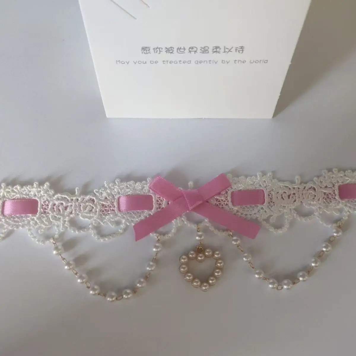 Elegant Pearl Lace Bowknot Choker Necklace for Women - Romantic Cute Style Jewelry