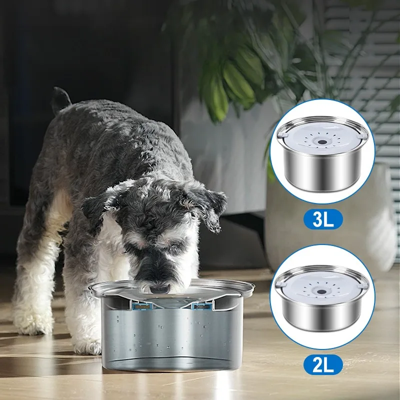 4L Stainless Steel Dog Water Bowls Pet Floating Drinking Bowls Large Capacity Cat Anti Wet Mouth Anti Splash Bowl for Large Dog