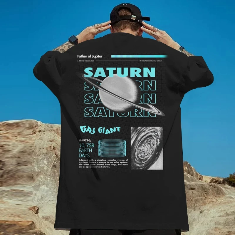T-Shirt Estiva Da Uomo New Universe Galaxy Planet Pattern T-Shirt Harajuku Con Stampa 3D Extra Large Hip Hop Street Trend Top