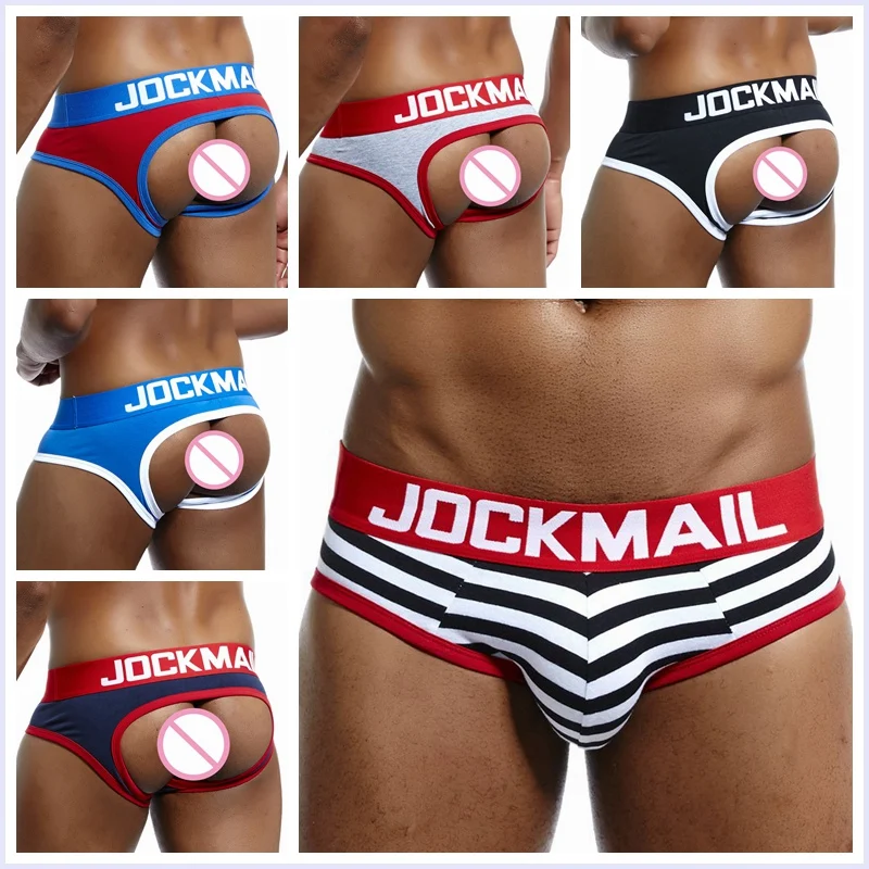 

Трусы-боксеры JOCKMAIL мужские с открытой промежностью, пикантное нижнее белье из дышащего хлопка, трусы с открытой спиной для геев