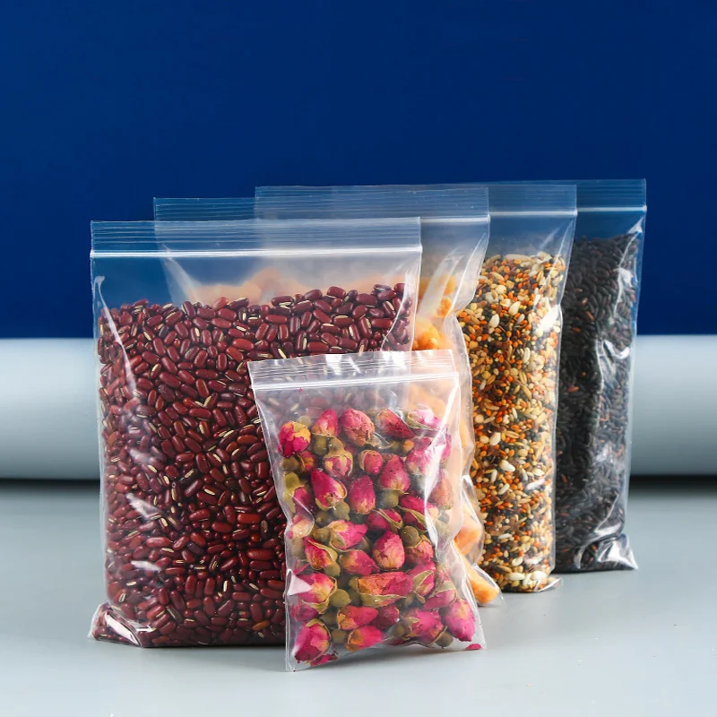 PE 밀봉 백, 자체 밀봉 투명 비닐 백, 보관 및 보존 백, 지퍼 스타일 비닐 백, 팩당 100 개