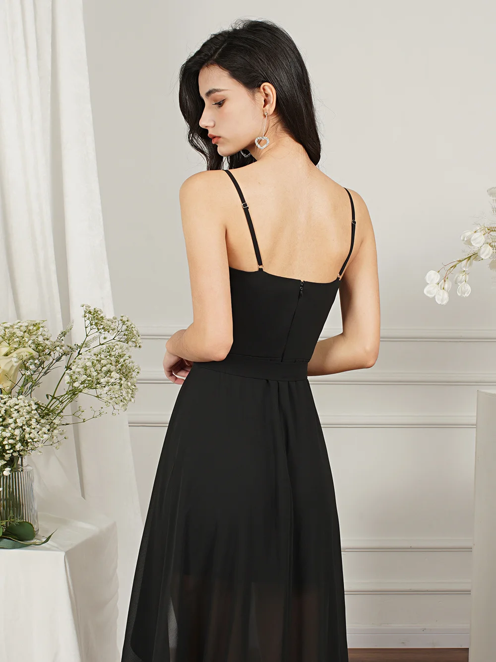 High Low Bow Tied Sashes Chiffon Summer Dresses for Women Little Black Dress Straps Evening Party Dresses 16 Se9ae4f78a6894d0e869c48a61196b1e0Q