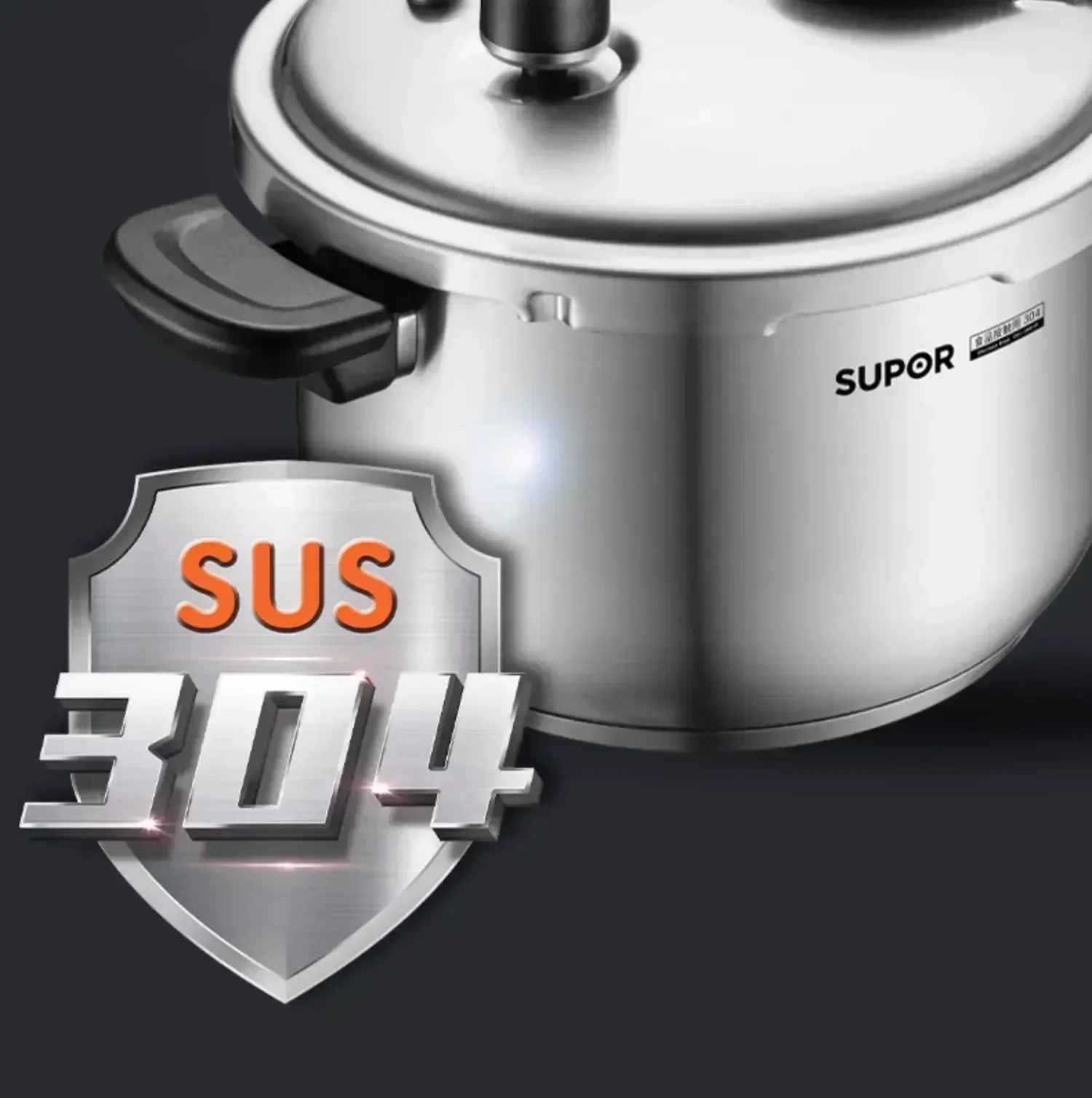 Household Stainless Steel Pressure Cooker-Gas/Induction Compatible. Universal Sealing Ring. Small & Explosion-Proof.