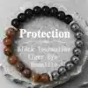Pulsera de hematita de obsidiana de ojo de tigre, cuentas redondas de 8mm para protección espiritual y pulseras de lujo con conexión a tierra 1