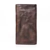 Vintage Wallet Top Layer Cowhide Vegetable Tanned Leather Handmade Old Fold Long Wallet Men's Multi Card Wallet Handheld Bag 5