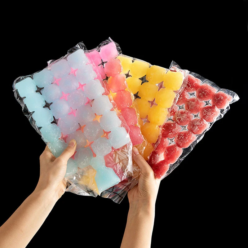 10pcs/pack Ice Cube Mold Disposable Self-Sealing Ice Cube Bags Transparent  Faster Freezing Ice-making Mold Bag Kitchen Gadgets