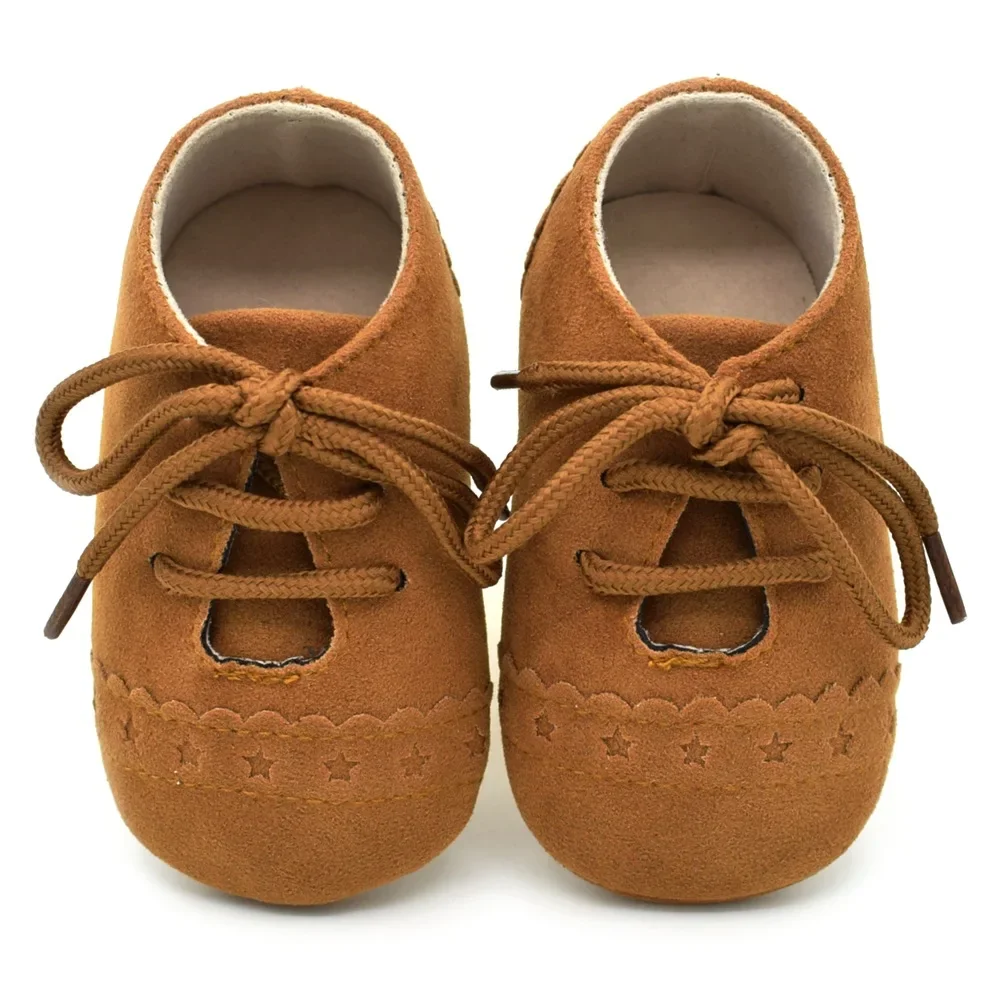 Baby Shoes Infant Boy Girl Classical Lace-up Tassels Suede Sofe Anti-slip Soft Sole Shoes Toddler Crib Crawl Shoes Moccasins 2